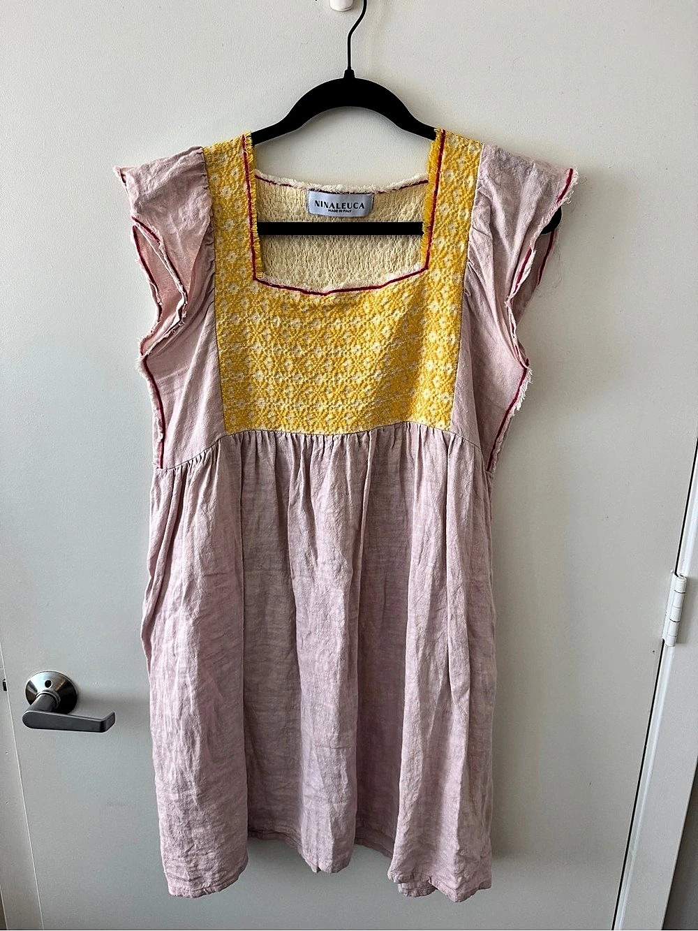 NINALEUCA Women's Dress in Pink & Yellow Like New